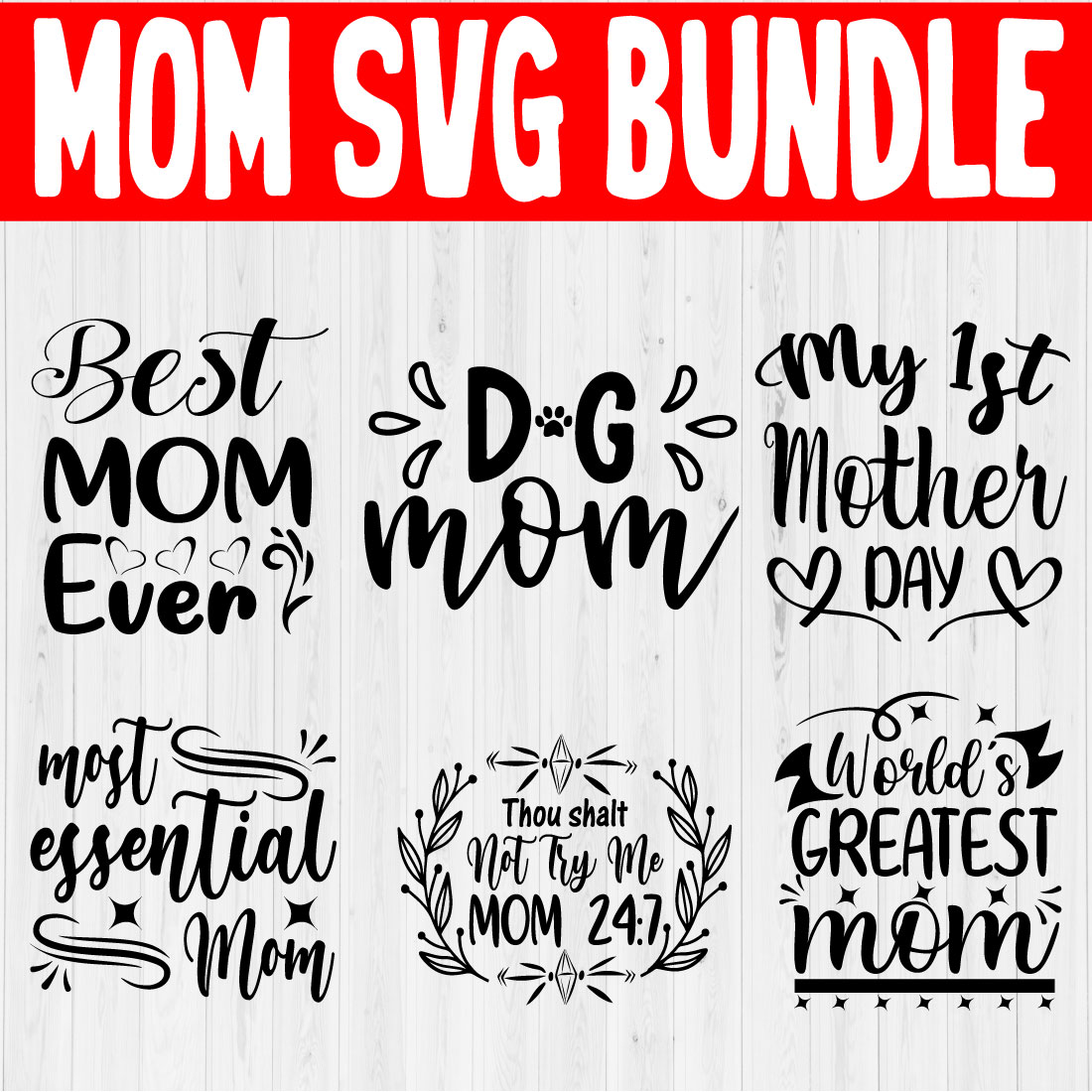 Mom Svg T-shirt Design Bundle Vol4 cover image.