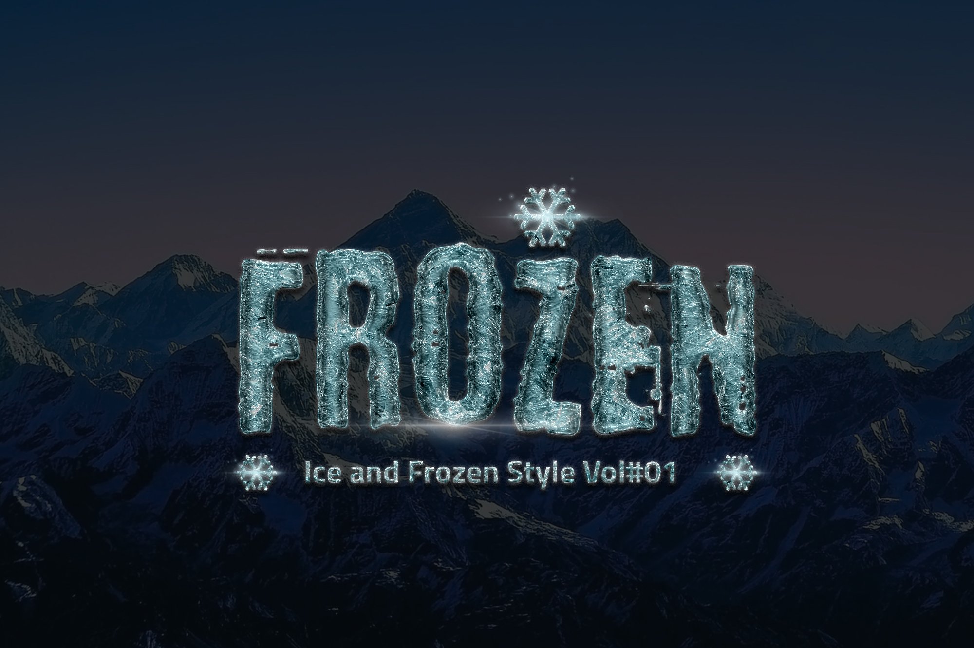 24 Frozen and Ice Text Effectpreview image.
