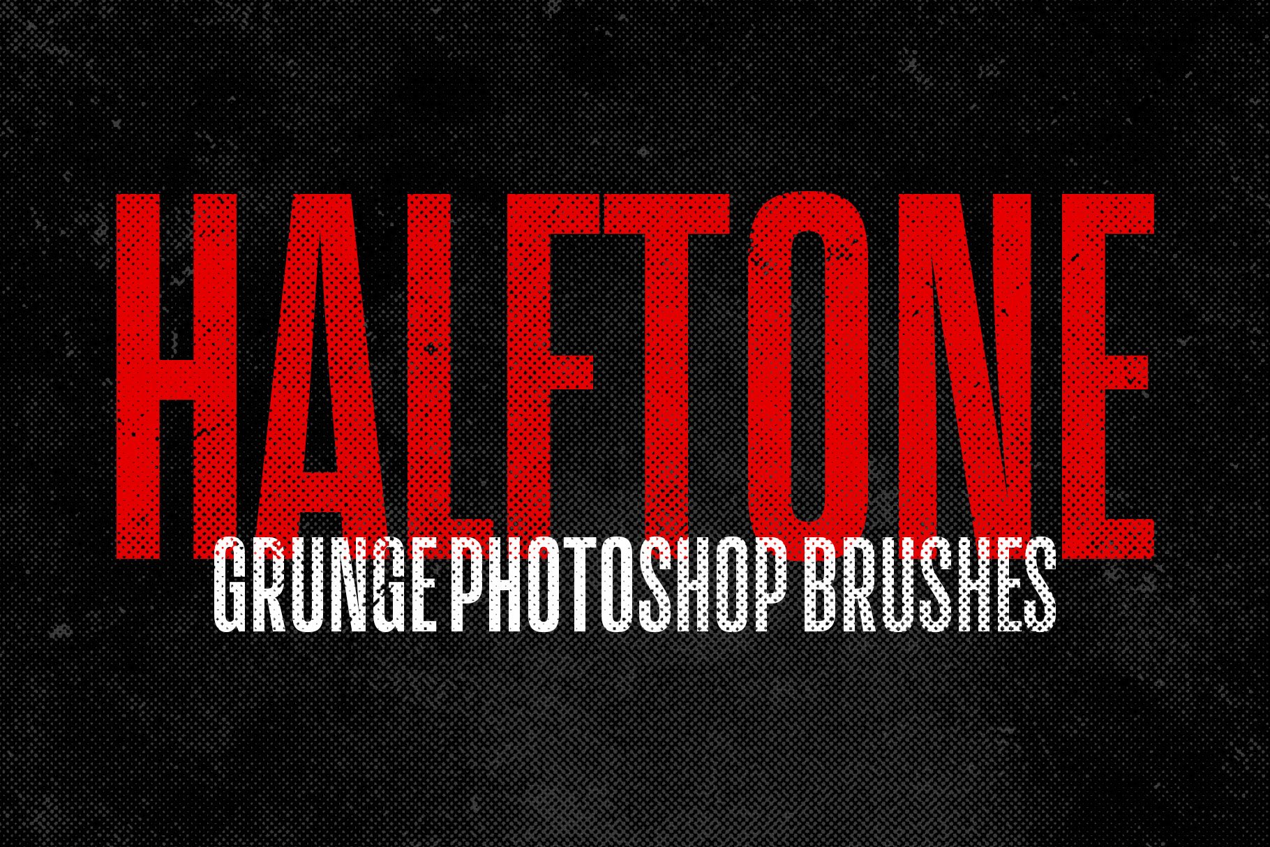 5 Halftone Grunge Brushes + Actionpreview image.