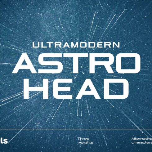 Astrohead geometric sans serif typef cover image.