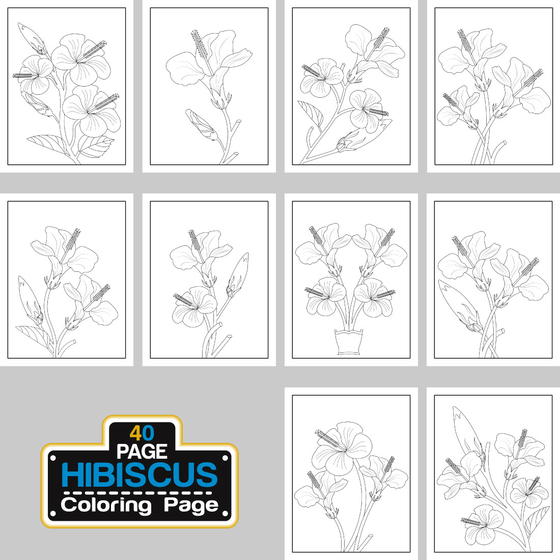 Flower Coloring Page And Book Line Art Illustration cover image.