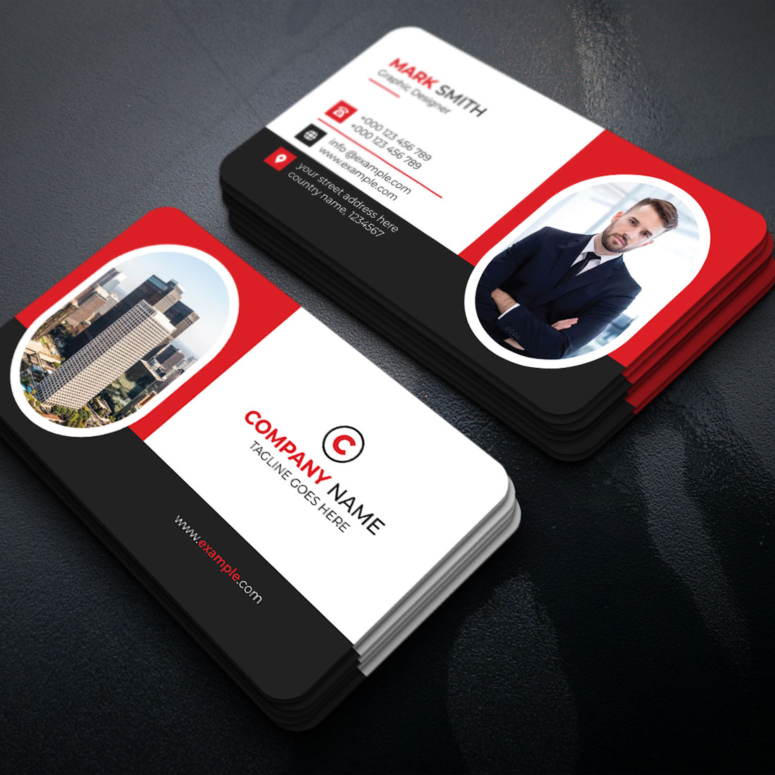 Modern Corporate Business Card Template cover image.