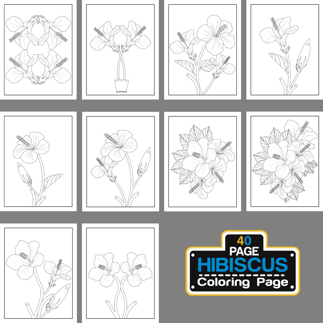 Flower Coloring Page And Book Line Art Illustration preview image.