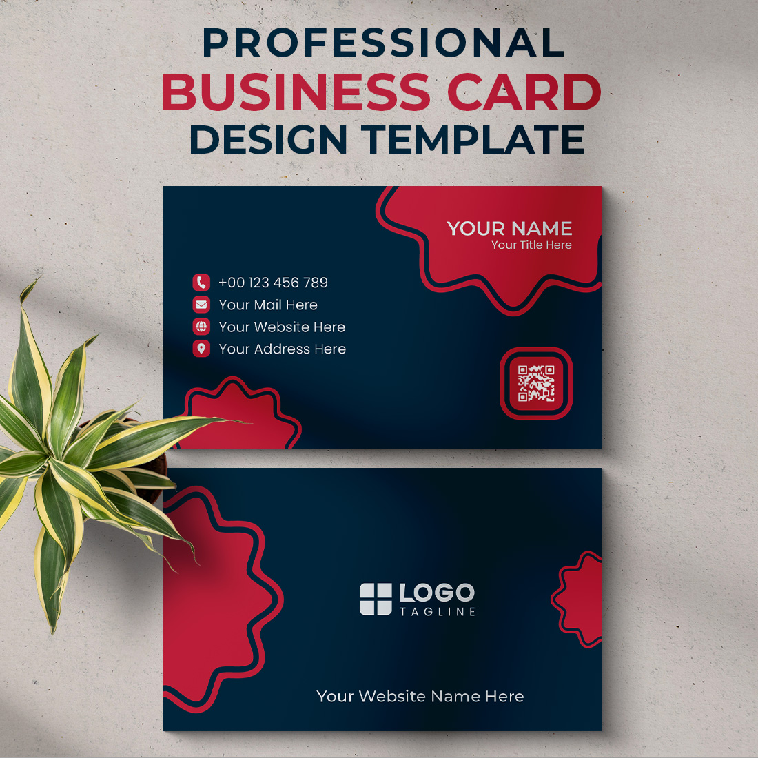 Professional Creative & Modern Unique Business Card Design Template cover image.