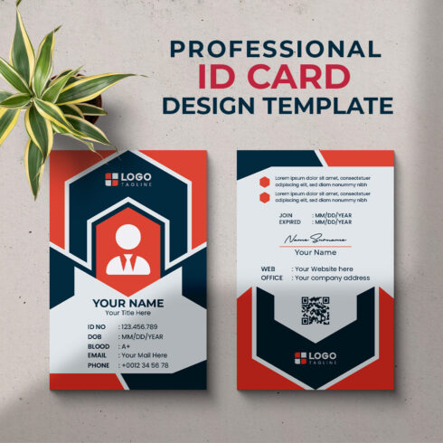 Professional Creative Modern Unique Id Card Design Template cover image.