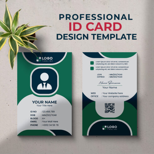 Professional Creative Modern Unique Id Card Design Template cover image.