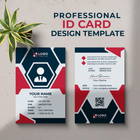 Professional Creative Modern Unique Id Card Design Template cover image.