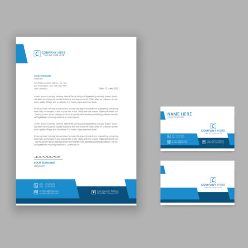 30 Letterhead and Business Card Design Template Bundle cover image.