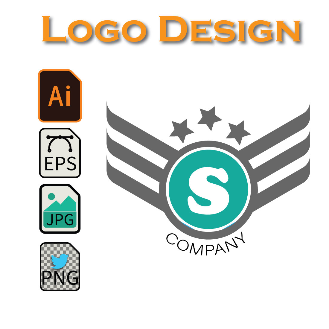3D Logo Design preview image.