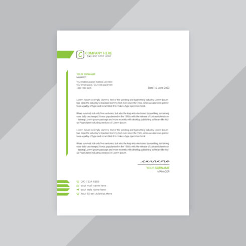 10 Corporate Letterhead Design Bundle Template cover image.