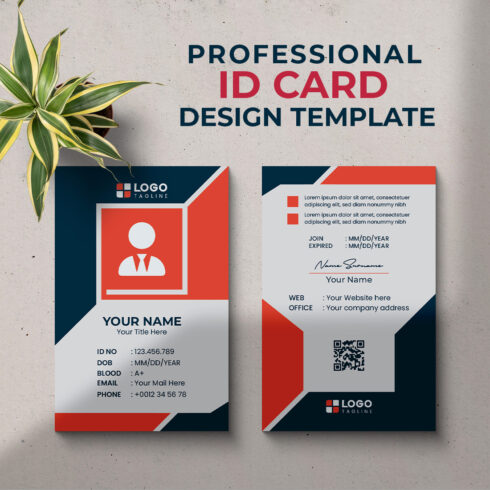 Professional Creative Modern Unique Id Card Design Template cover image.