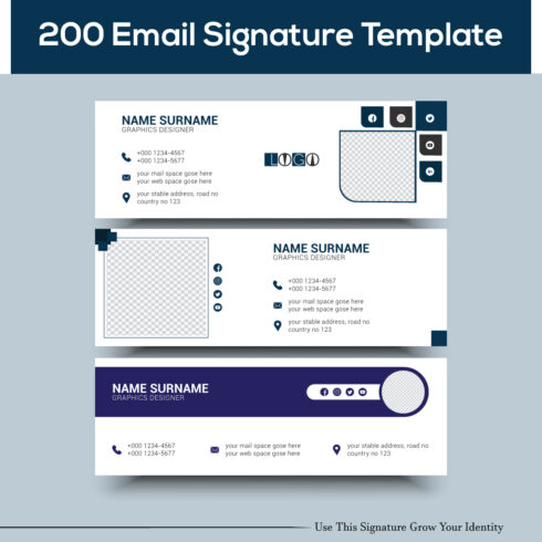 200 Email Signature Template Bundle cover image.