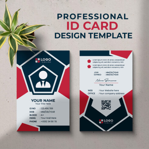 Professional Creative Modern Unique Id Card Design Template cover image.