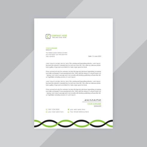 10 Modern and Unique Letterhead Design Bundle Template cover image.