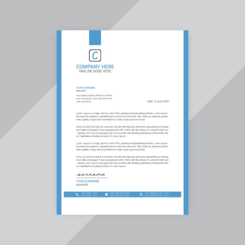 10 Company Letterhead Bundle Design Template cover image.