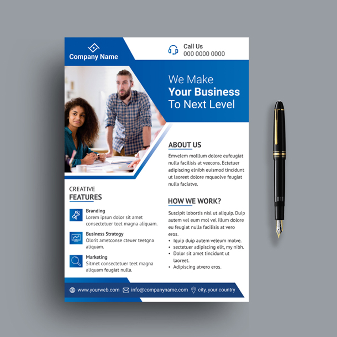 Corporate Design Flyer Template preview image.