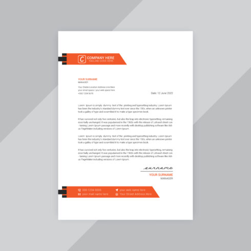 10 Simple Modern Letterhead Design Bundle Template cover image.