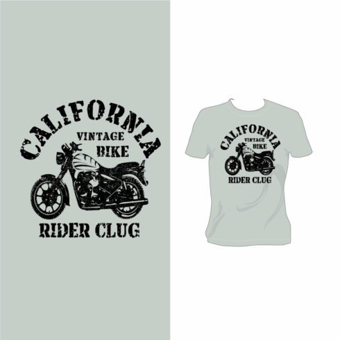California Vintage Bike Rider Club T-Shirts Design cover image.
