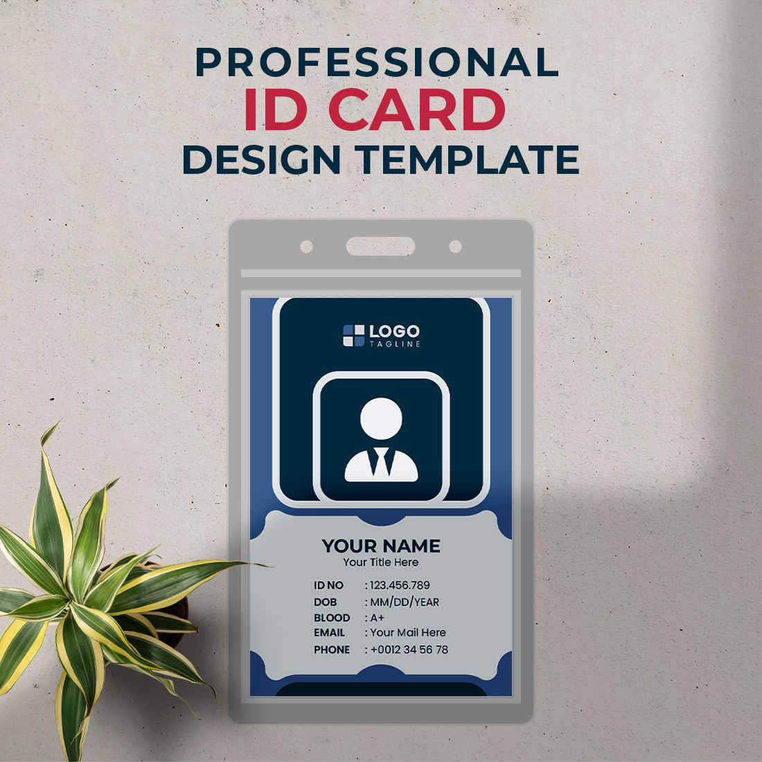 Professional Creative Modern Unique Id Card Design Template preview image.