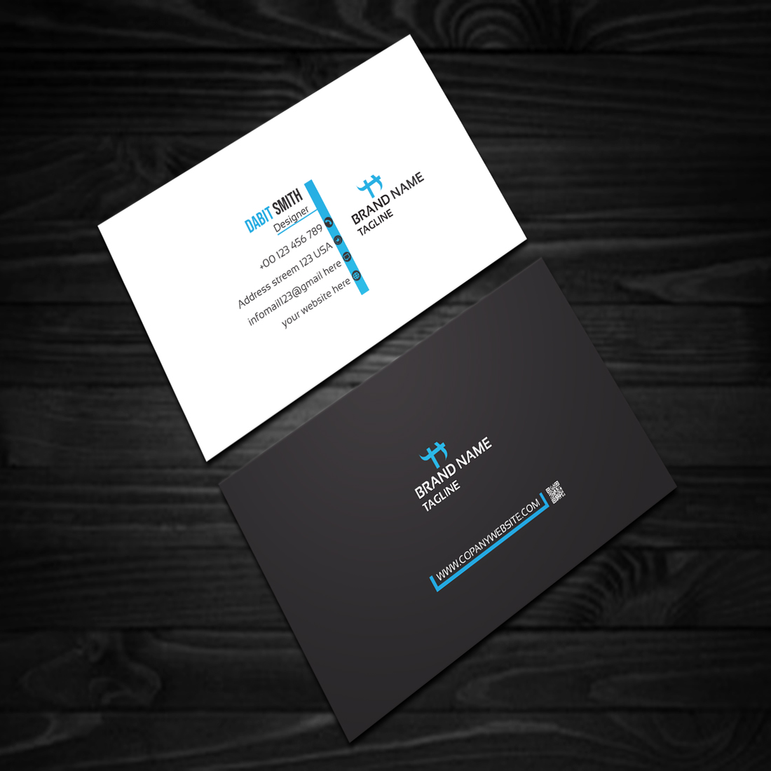 2 Corporates Business Card Template preview image.