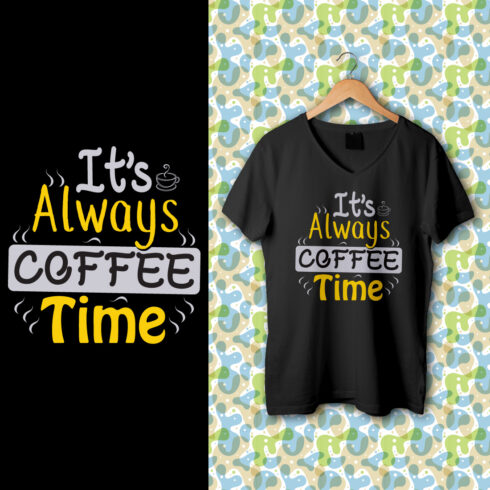 Free Coffee Typography Vector T-Shirt Design cover image.