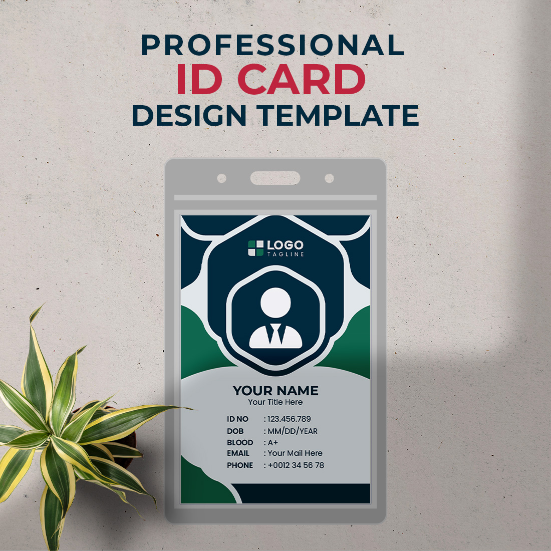 Professional Creative Modern Unique Id Card Design Template preview image.