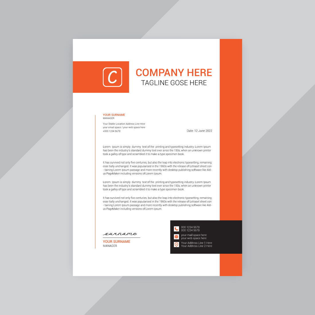 10 Letterhead Bundle Design Template preview image.