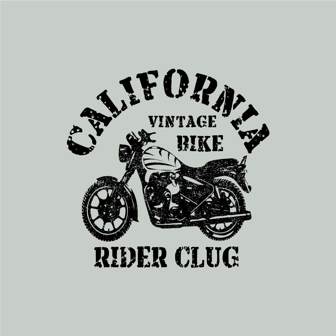 California Vintage Bike Rider Club T-Shirts Design preview image.
