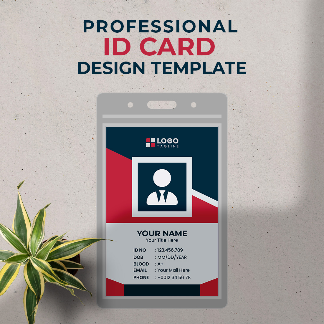 Professional Creative Modern Unique Id Card Design Template preview image.