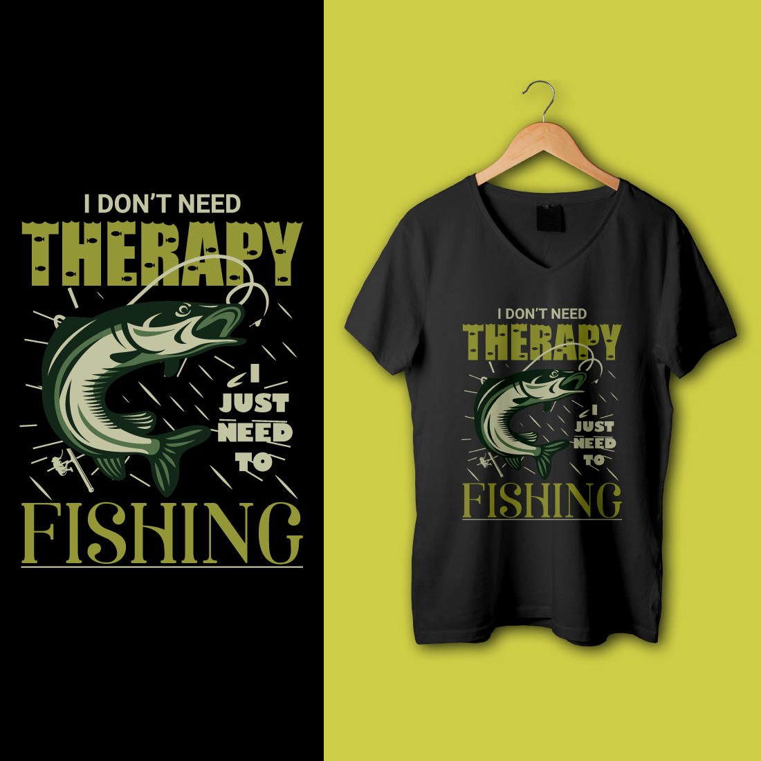 Fishing t-shirt design cover image.