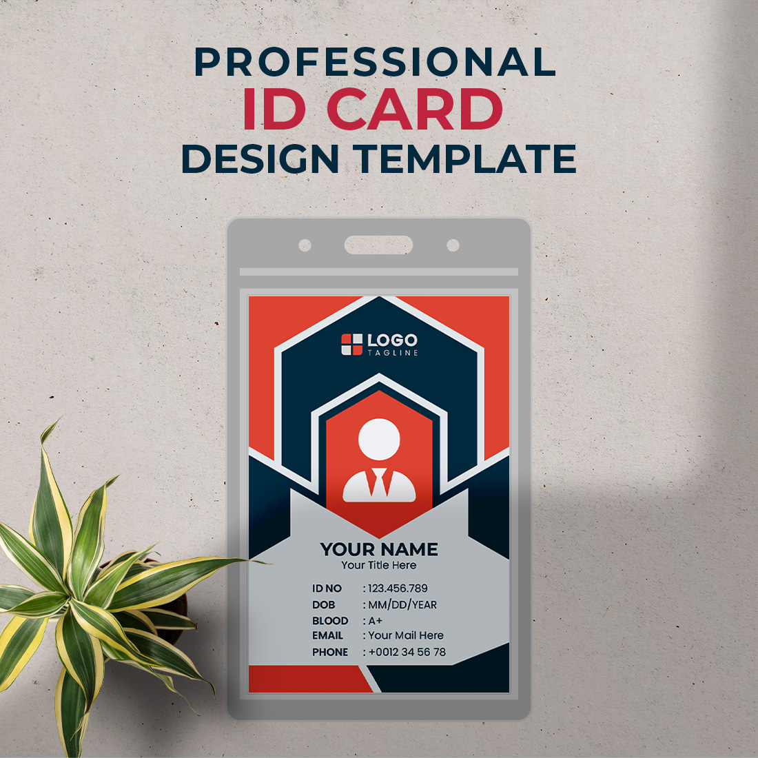Professional Creative Modern Unique Id Card Design Template preview image.