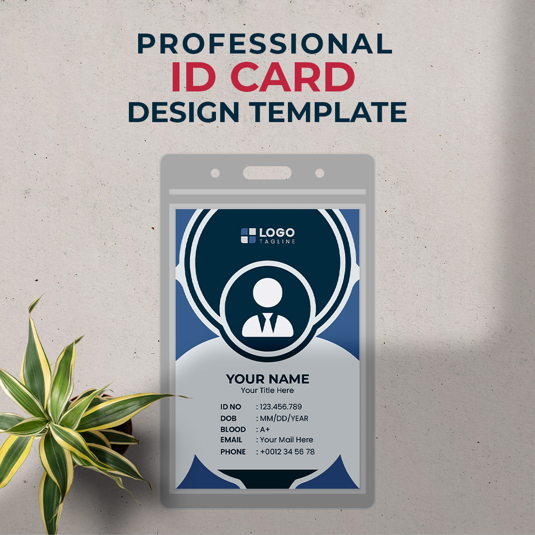 Professional Creative Modern Unique Id Card Design Template preview image.