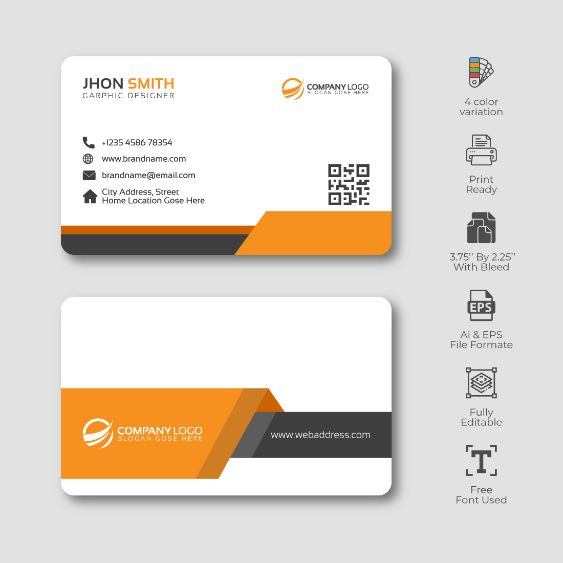 Mordern Business Card Design preview image.