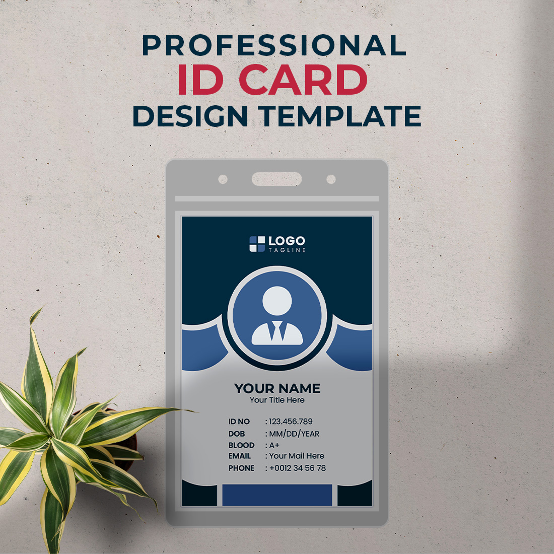 Professional Creative Modern Unique Id Card Design Template preview image.