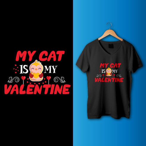Free Happy Valentines Day Vector T-Shirt Design cover image.
