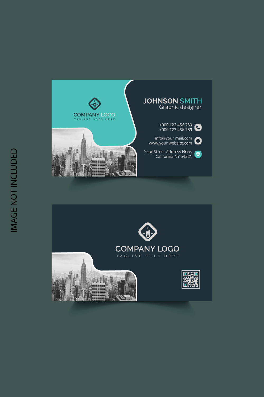 Creative Clean And Modern Business Card Design pinterest preview image.