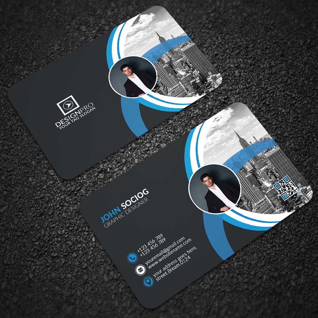 Business Card Template preview image.