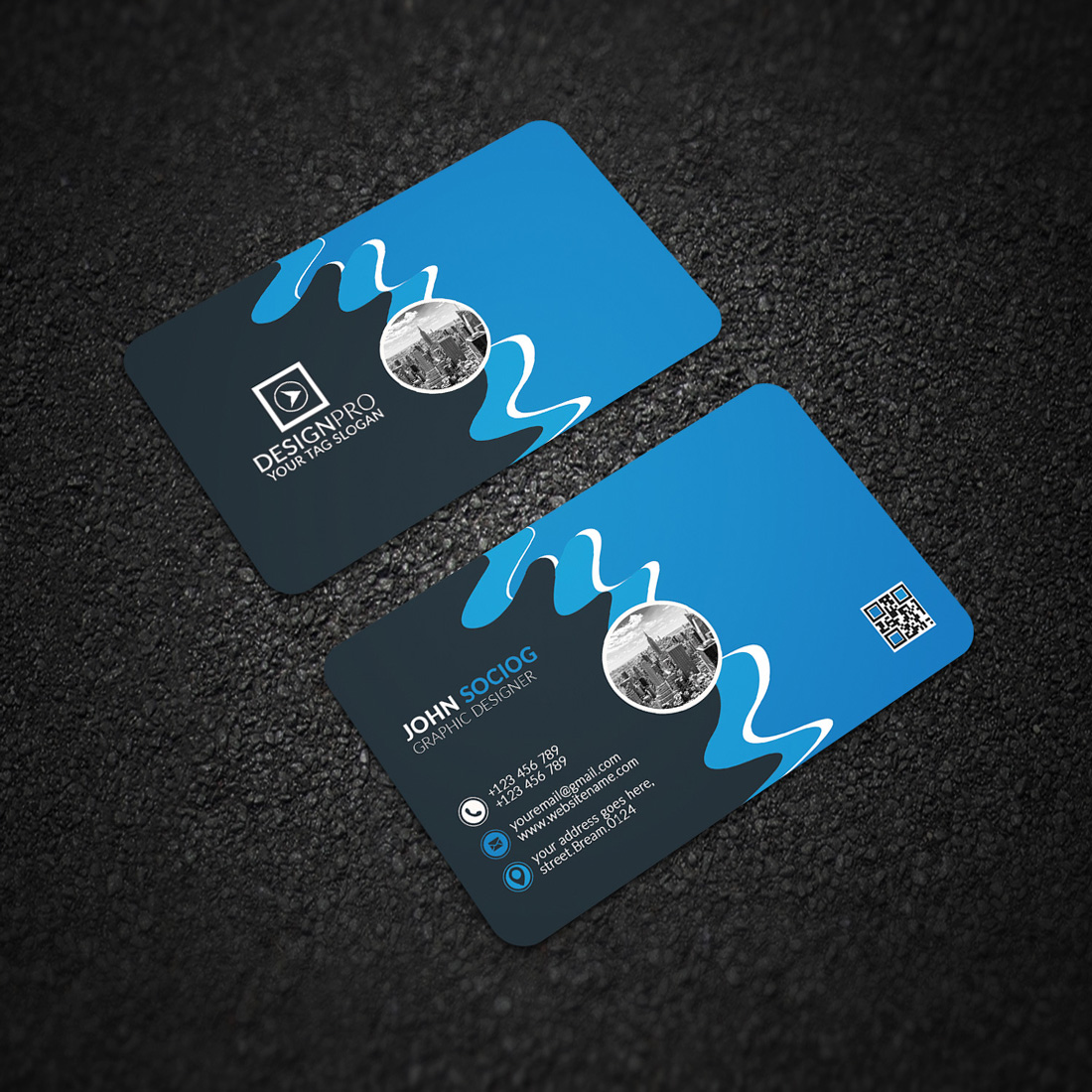 Business Card Template preview image.