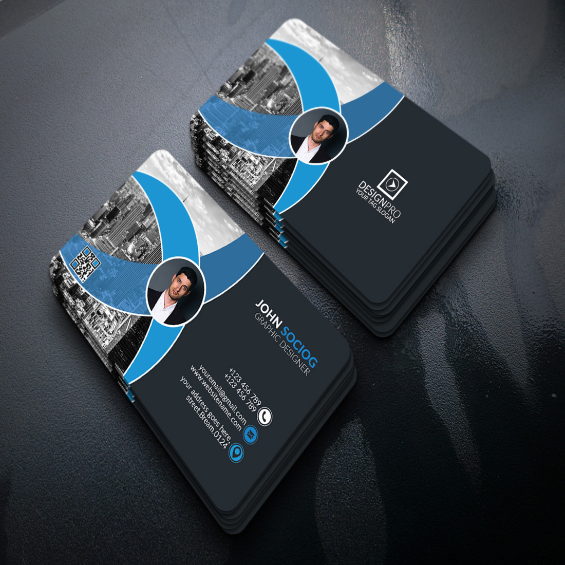 Business Card Template preview image.