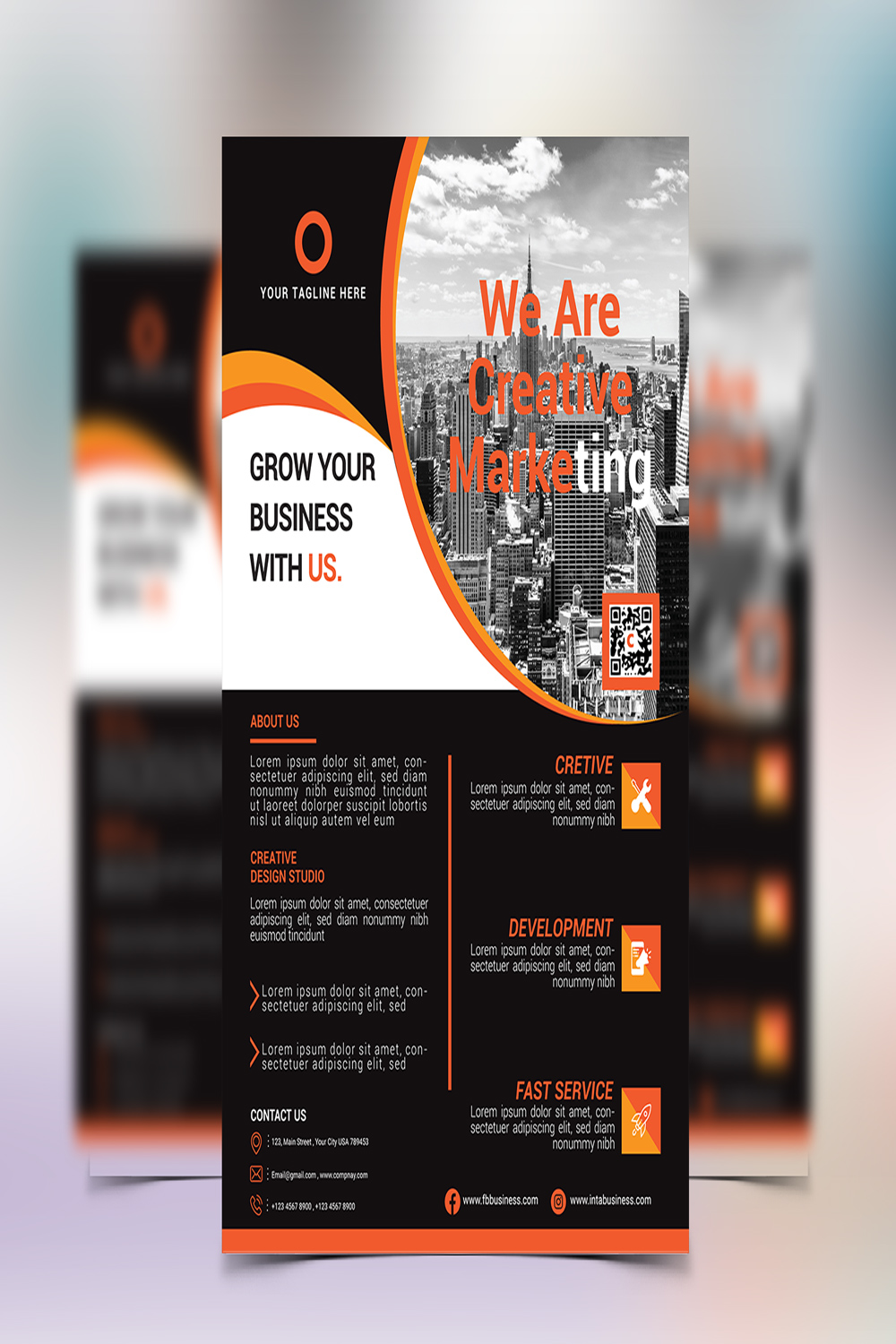 Corporate Flyer Template Design pinterest preview image.