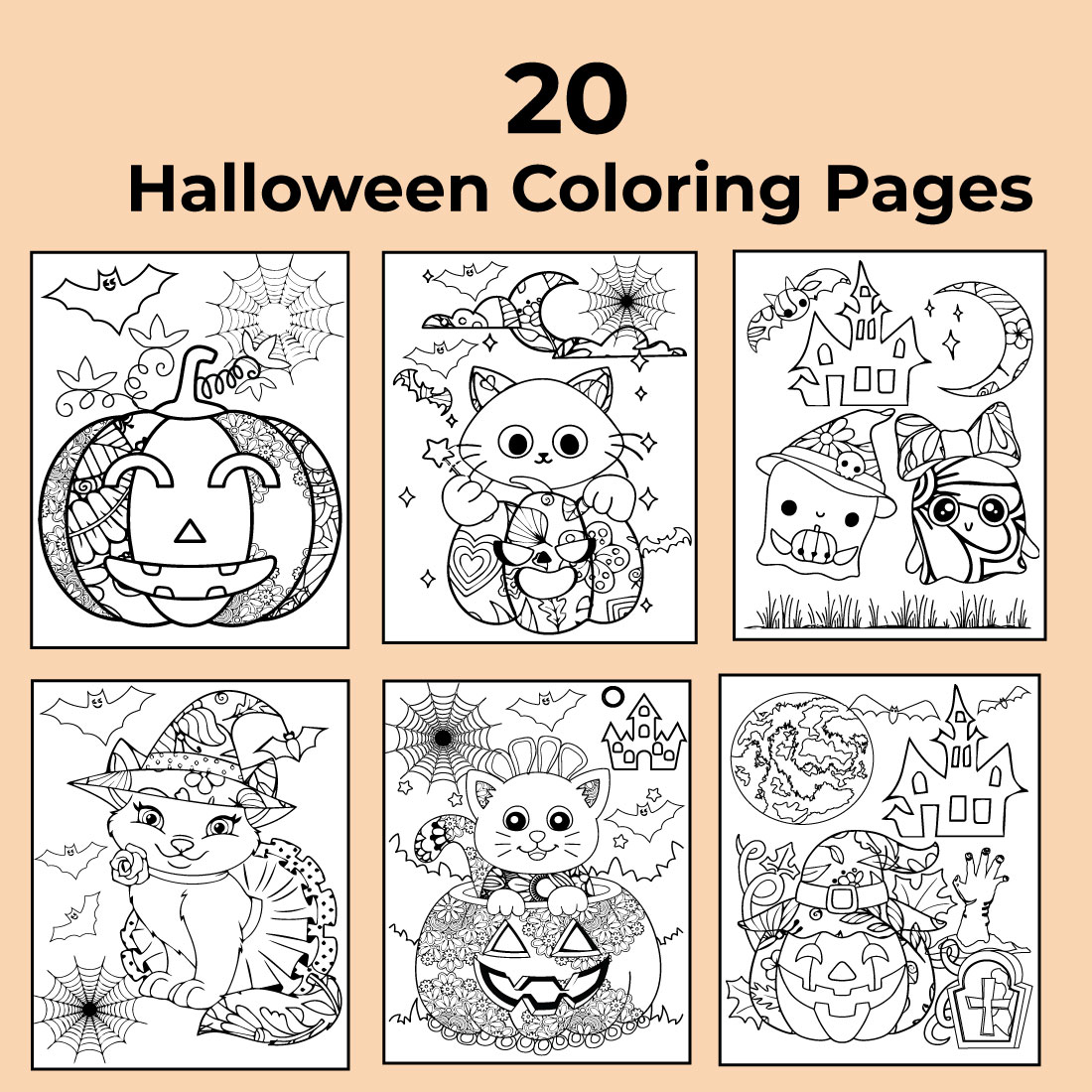 Kids coloring book cover and coloring pages for  KDP