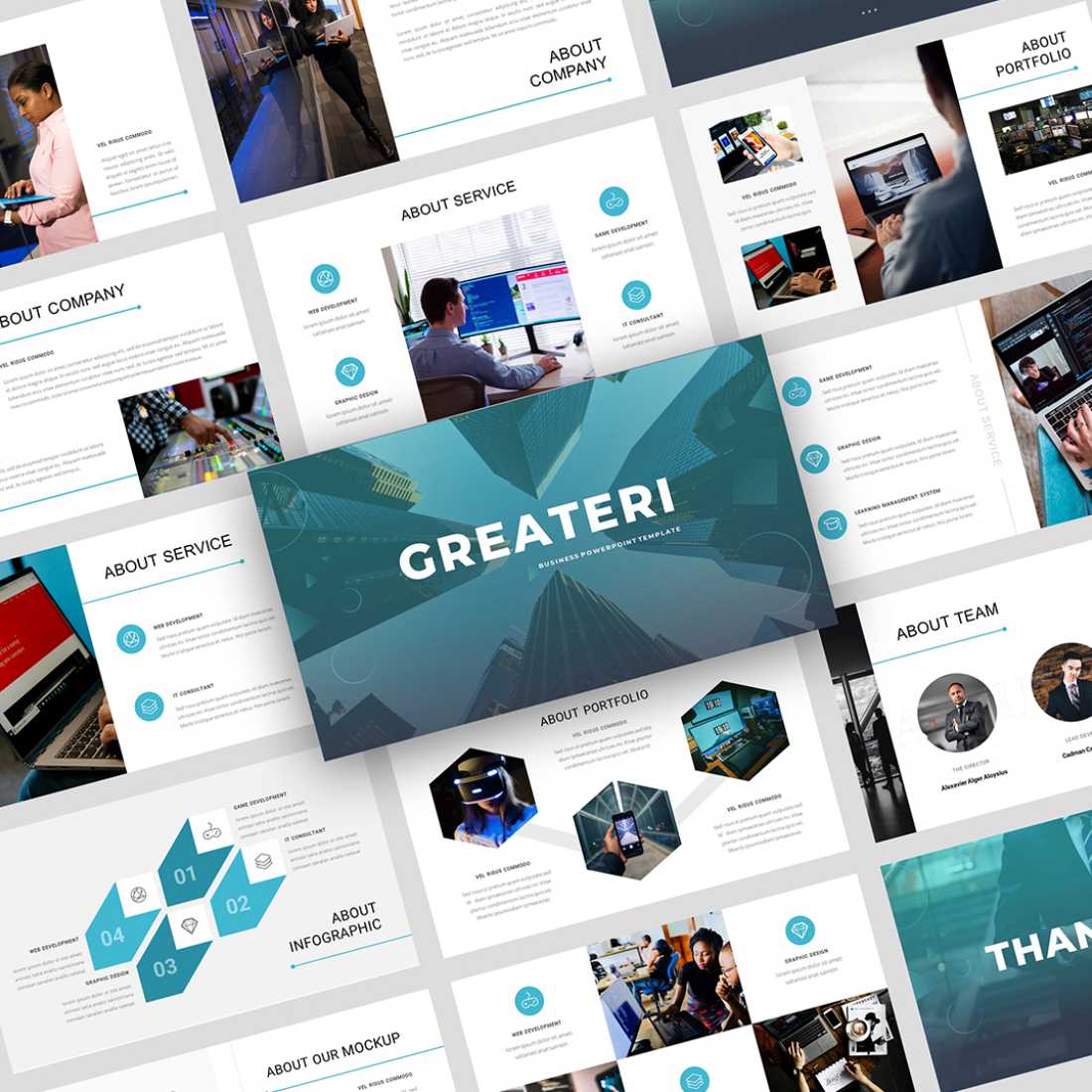 Greateri – Business PowerPoint Template preview image.