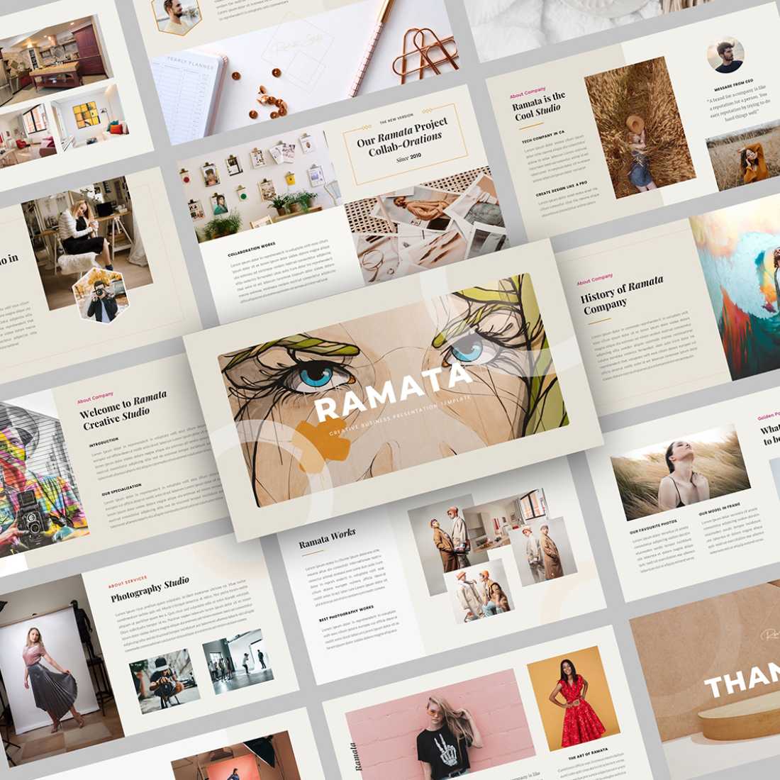 Ramata – Creative Business Google Slides Template preview image.