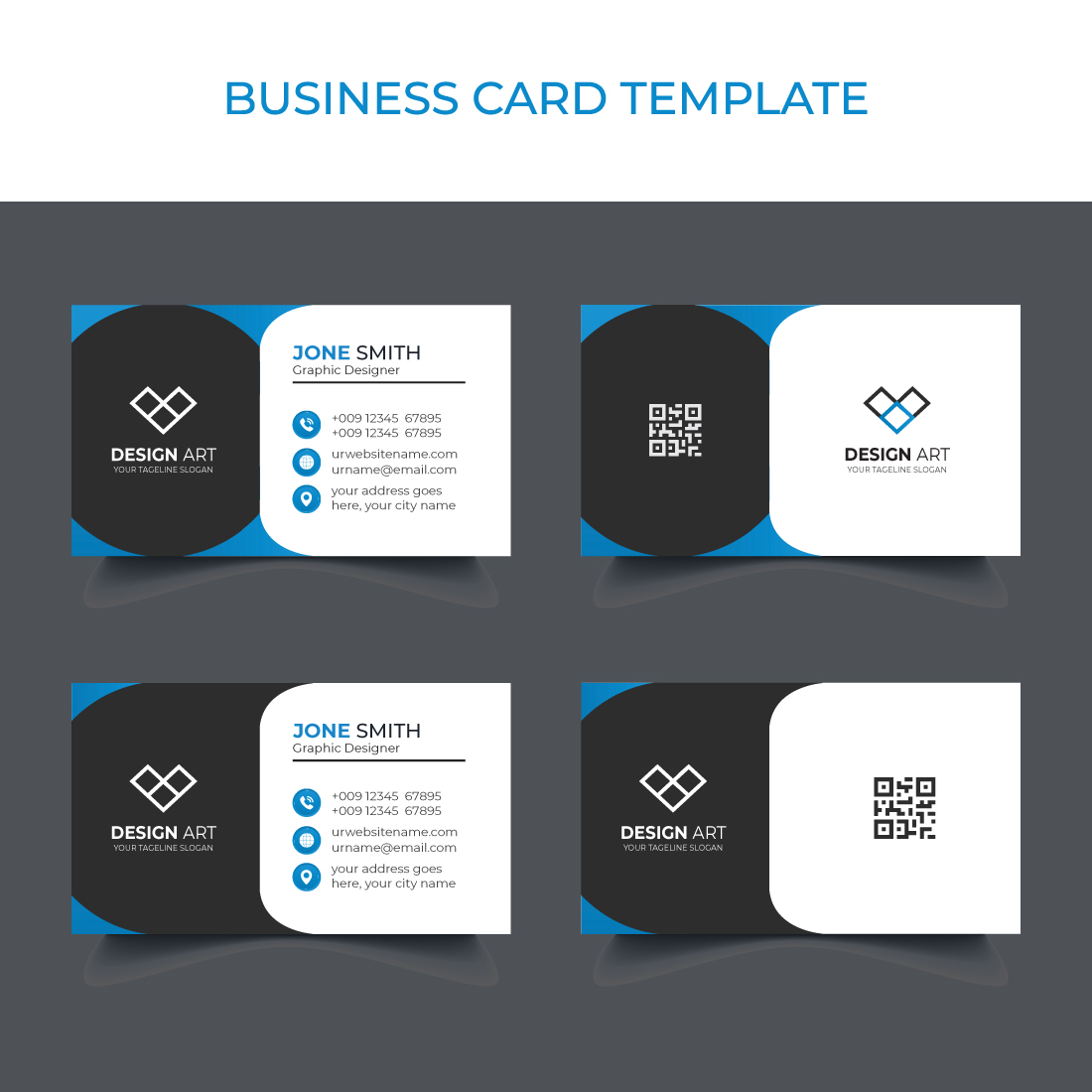 luxury business card template preview image.