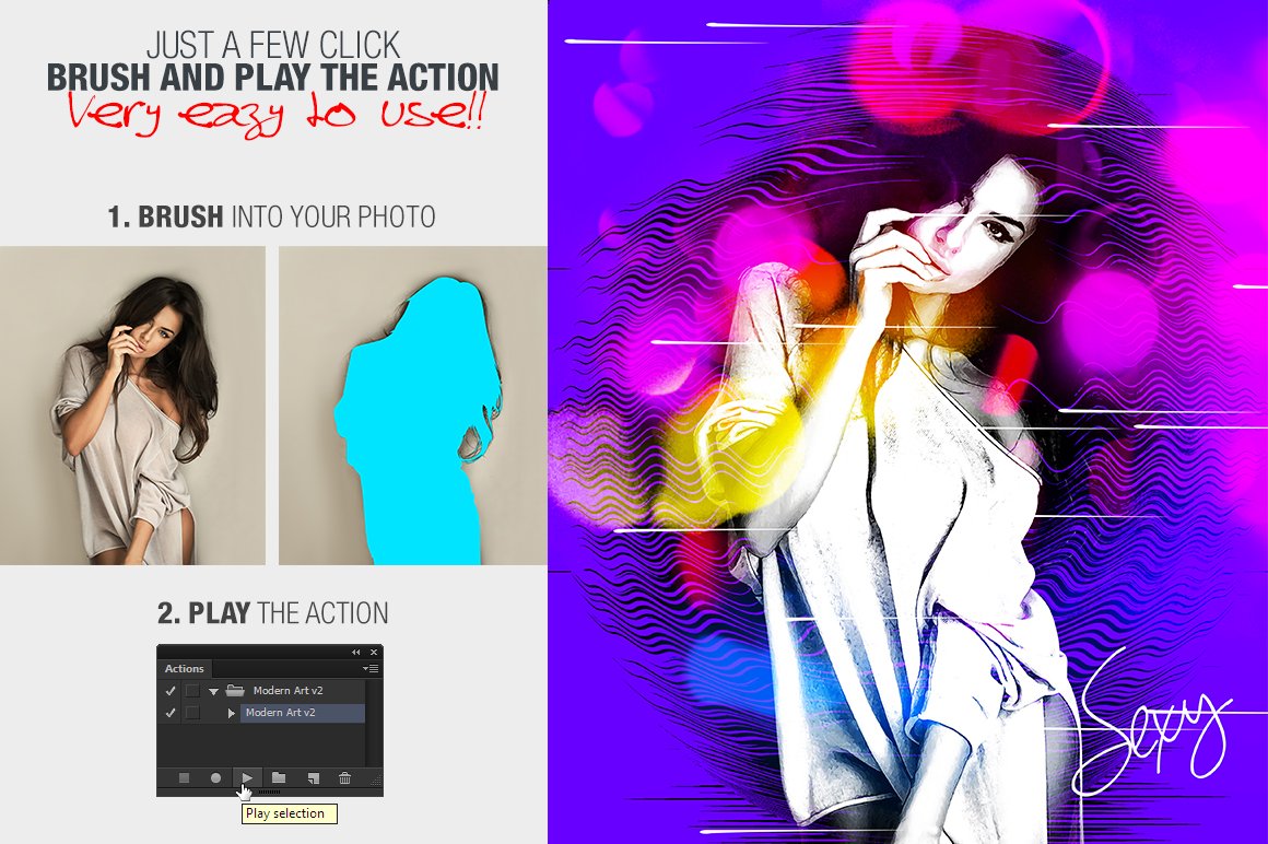 Modern Art Photoshop Action v2preview image.
