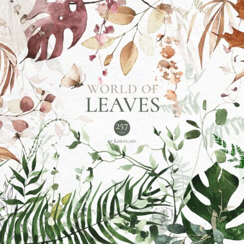 World Of Leaves. Greenery Watercolor cover image.