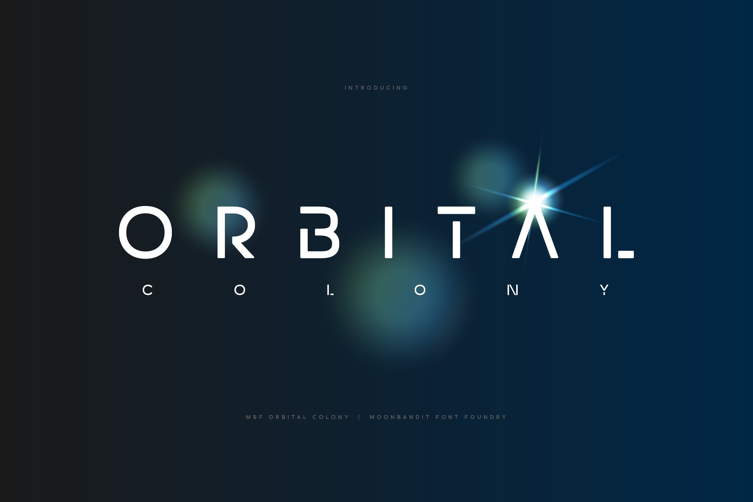 MBF Orbital Colony - Futuristic font cover image.