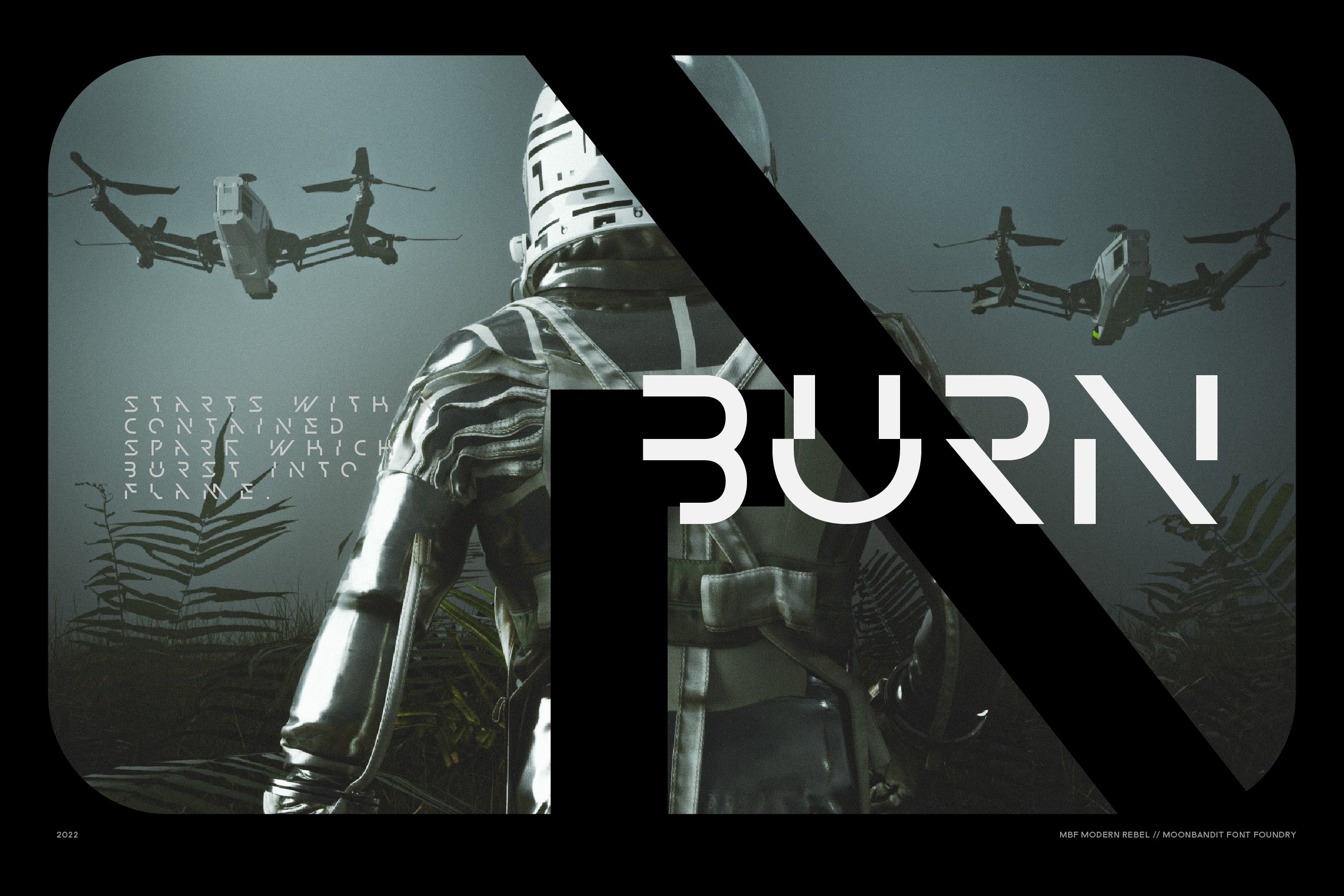 MBF Modern Rebel - Cyberpunk font preview image.