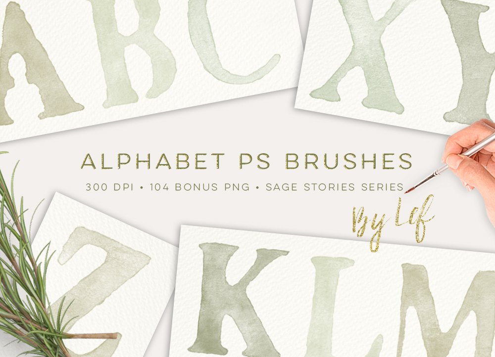 Photoshop Brushes Alphabetcover image.