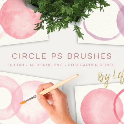 Watercolor Photoshop Brushes Roundcover image.